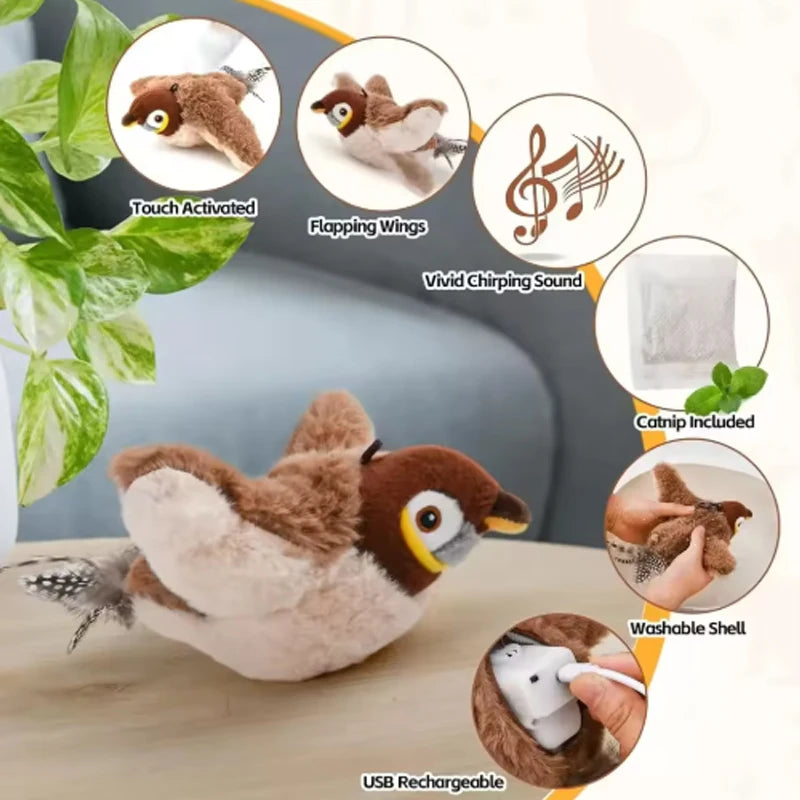 Chirping Bird Cat Toy – Flapping Wings