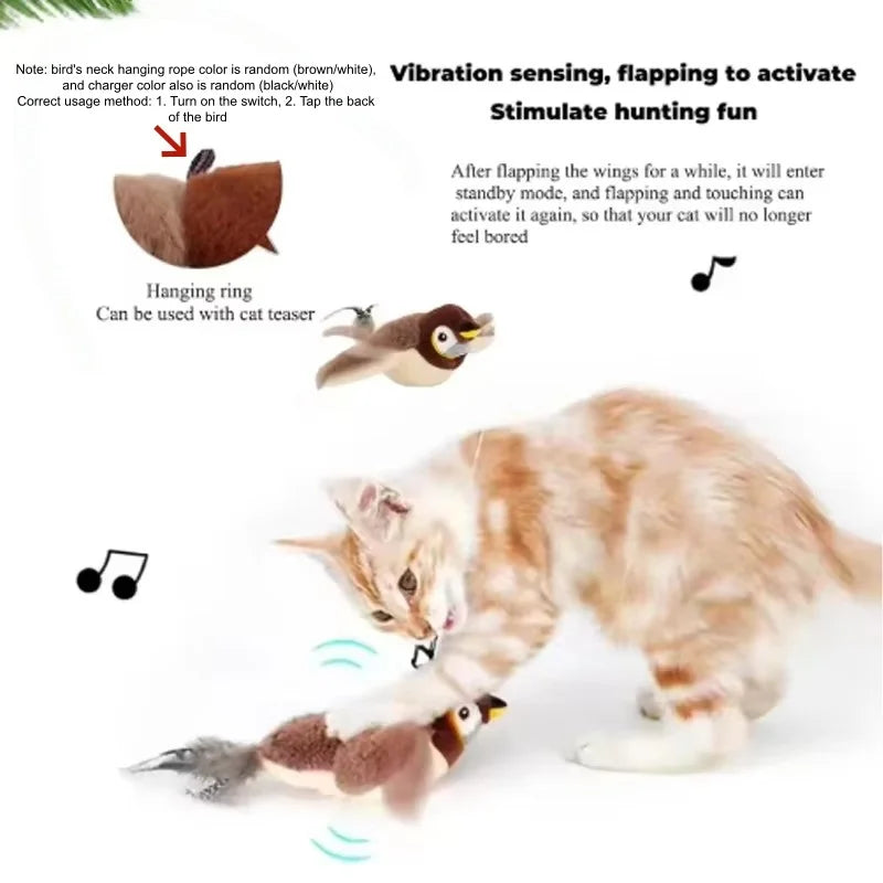 Chirping Bird Cat Toy – Flapping Wings